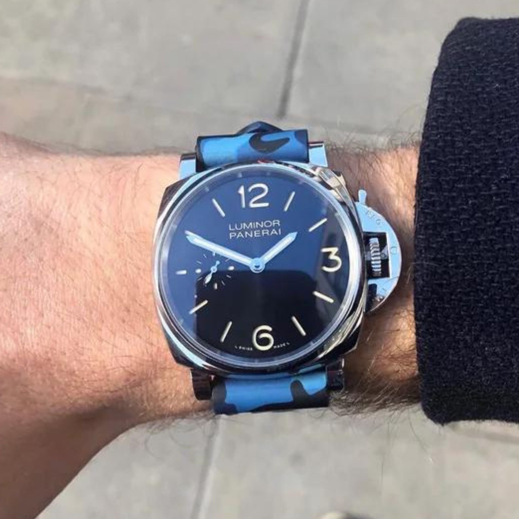 Rubber Strap - For Panerai - Blue Camo - Helvetus