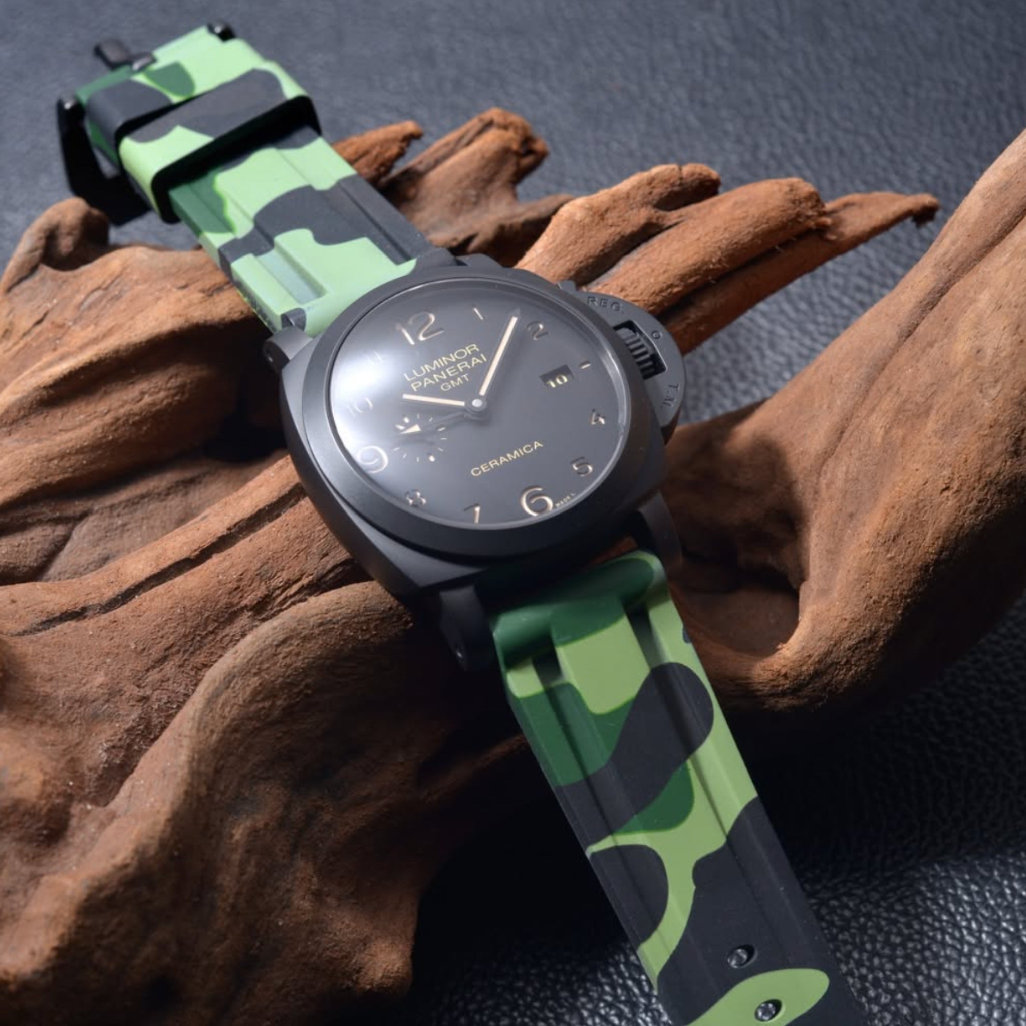 Rubber Strap - For Panerai - Military Camo - Helvetus