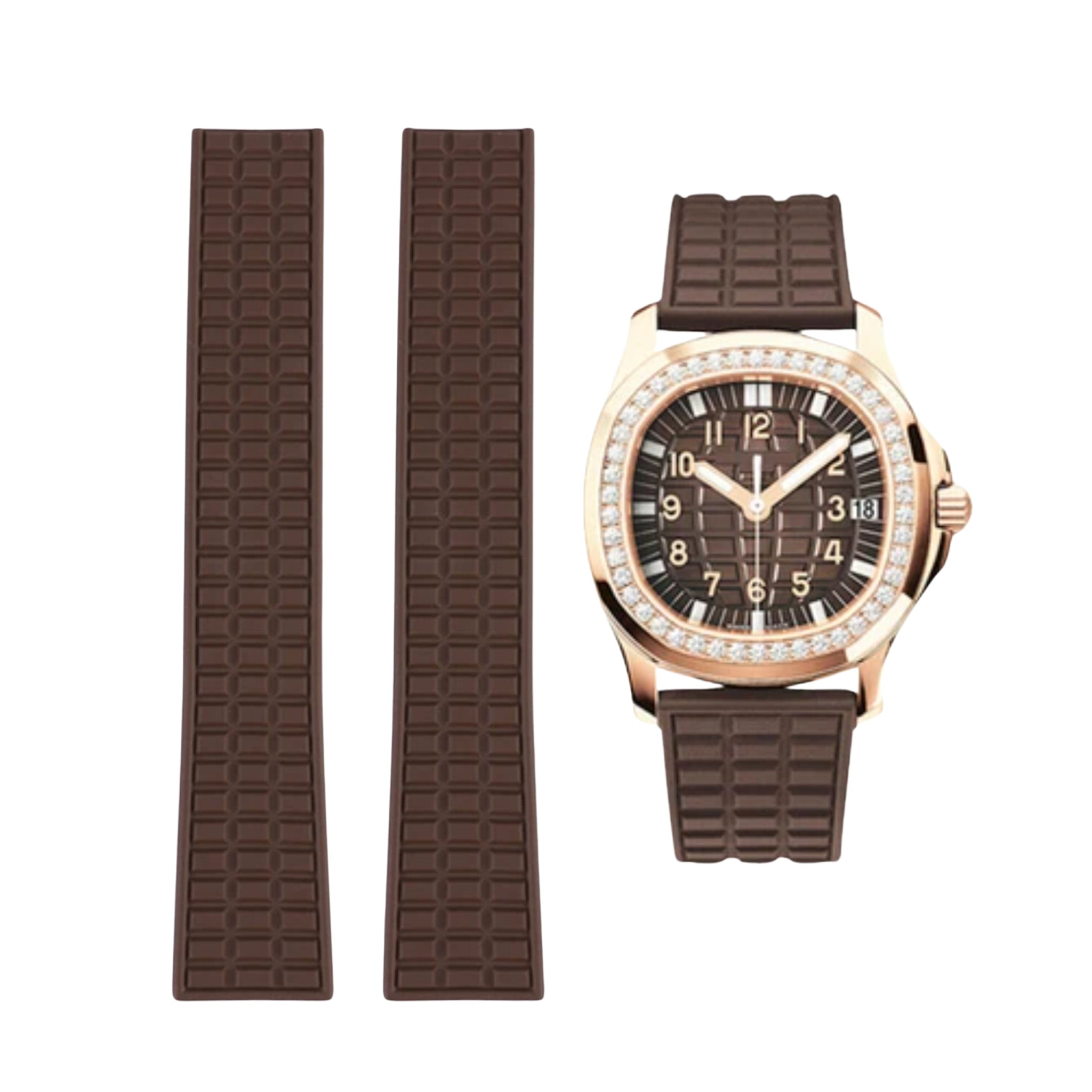 Rubber Strap - For Patek Philippe Aquanaut 5067A - 001 - Brown - Helvetus