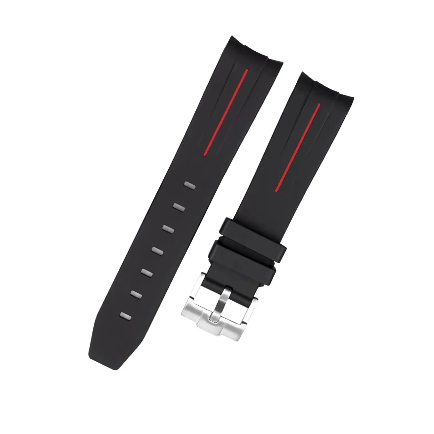 Rubber Strap - For Rolex Daytona - Black w/Red Line | LuxLine® - Helvetus