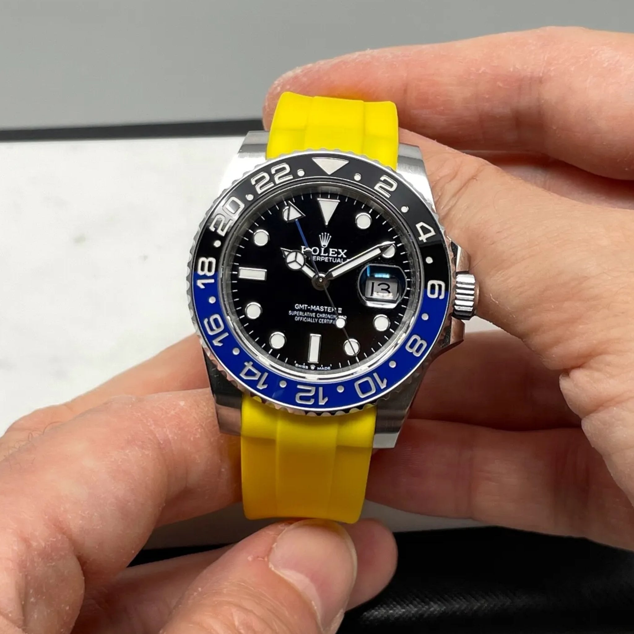 Rubber Strap - For Rolex GMT - Master II - Yellow - Helvetus