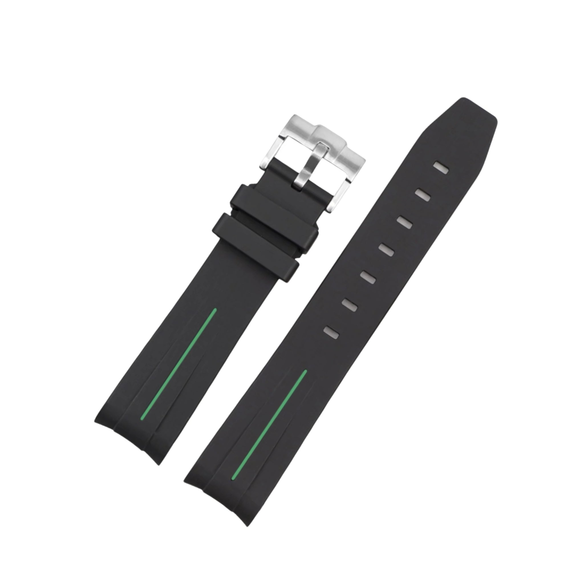 Rubber Strap - For Rolex Milgauss - Black/Green - Helvetus