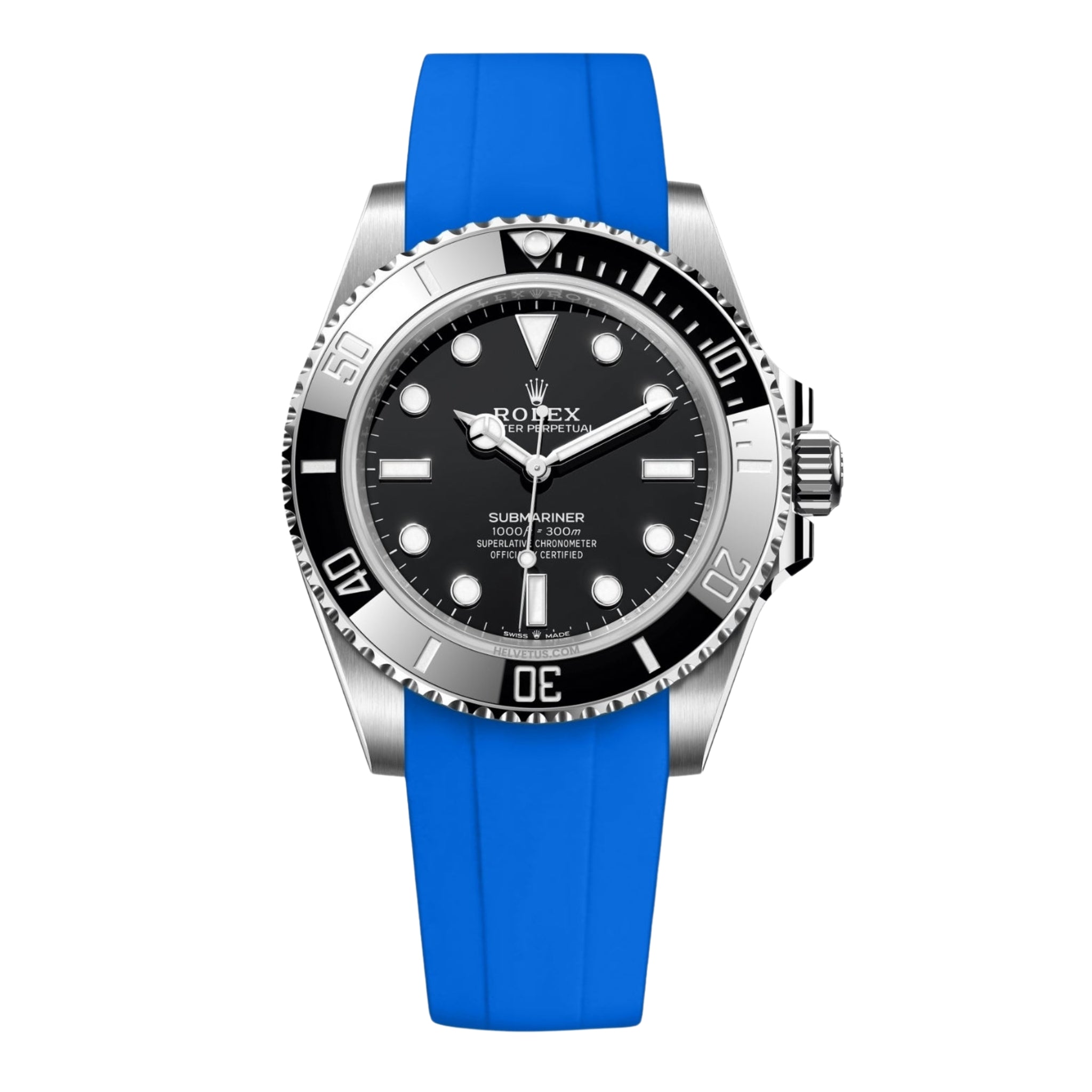 Rubber Strap - For Rolex Submariner - Blue - Helvetus