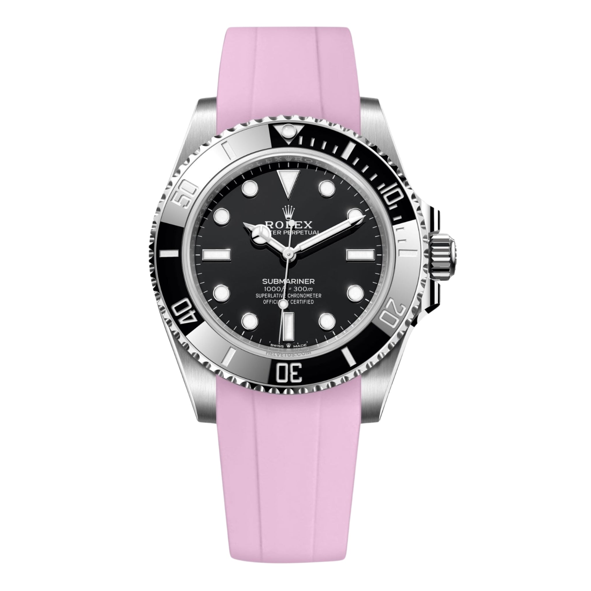 Rubber Strap - For Rolex Submariner - Pink - Helvetus