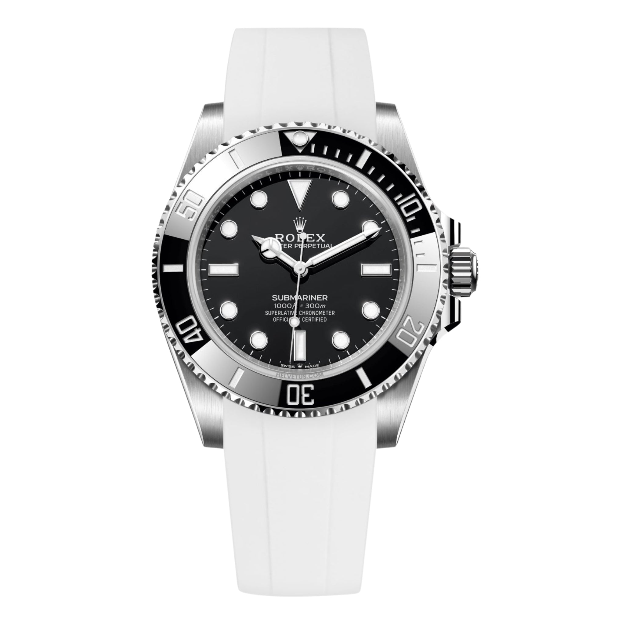 Rubber Strap - For Rolex Submariner - White - Helvetus