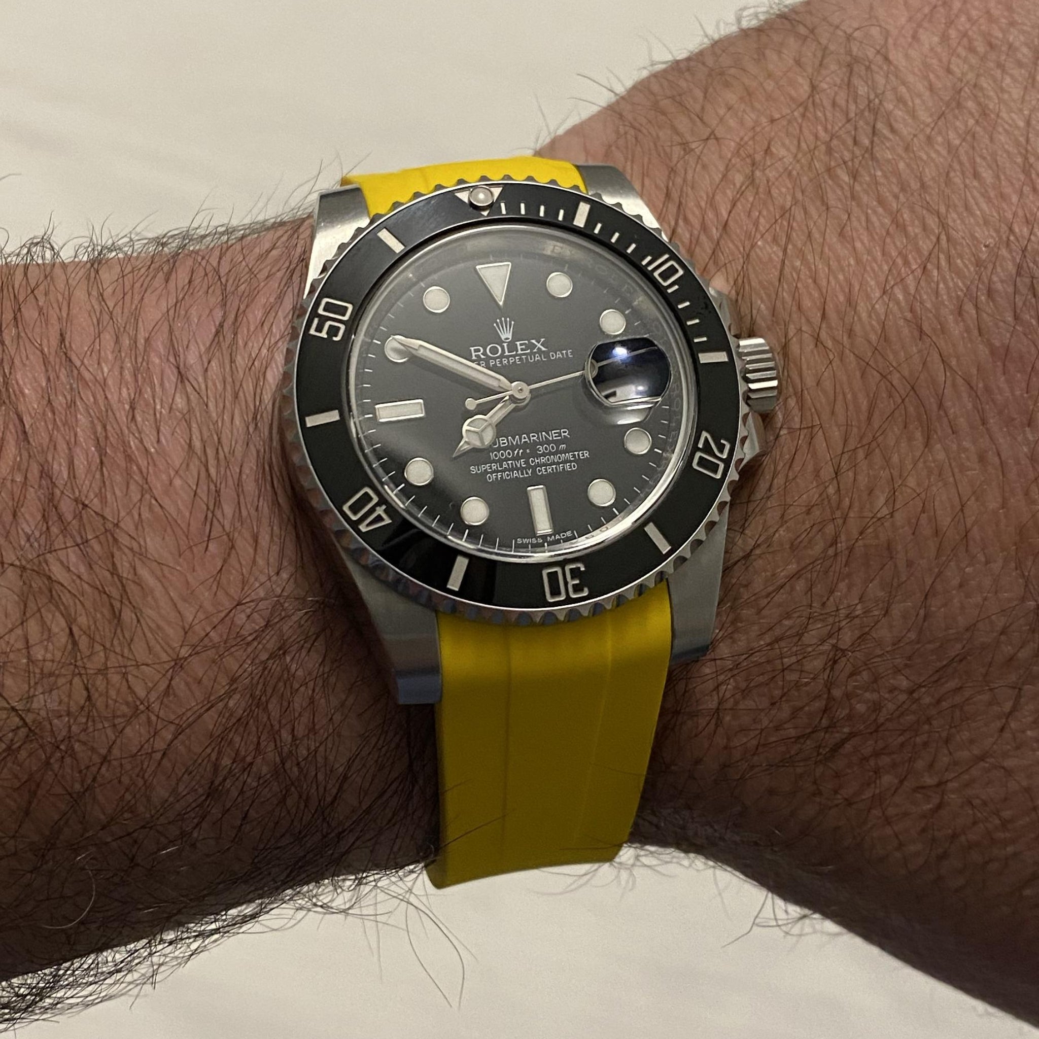 Rubber Strap - For Rolex Submariner - Yellow - Helvetus