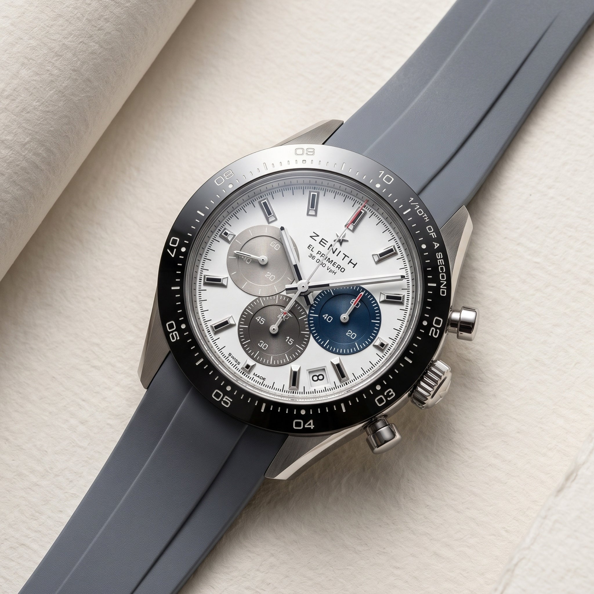 Kautschukarmband für alle Zenith Chronomaster Modelle – Grau