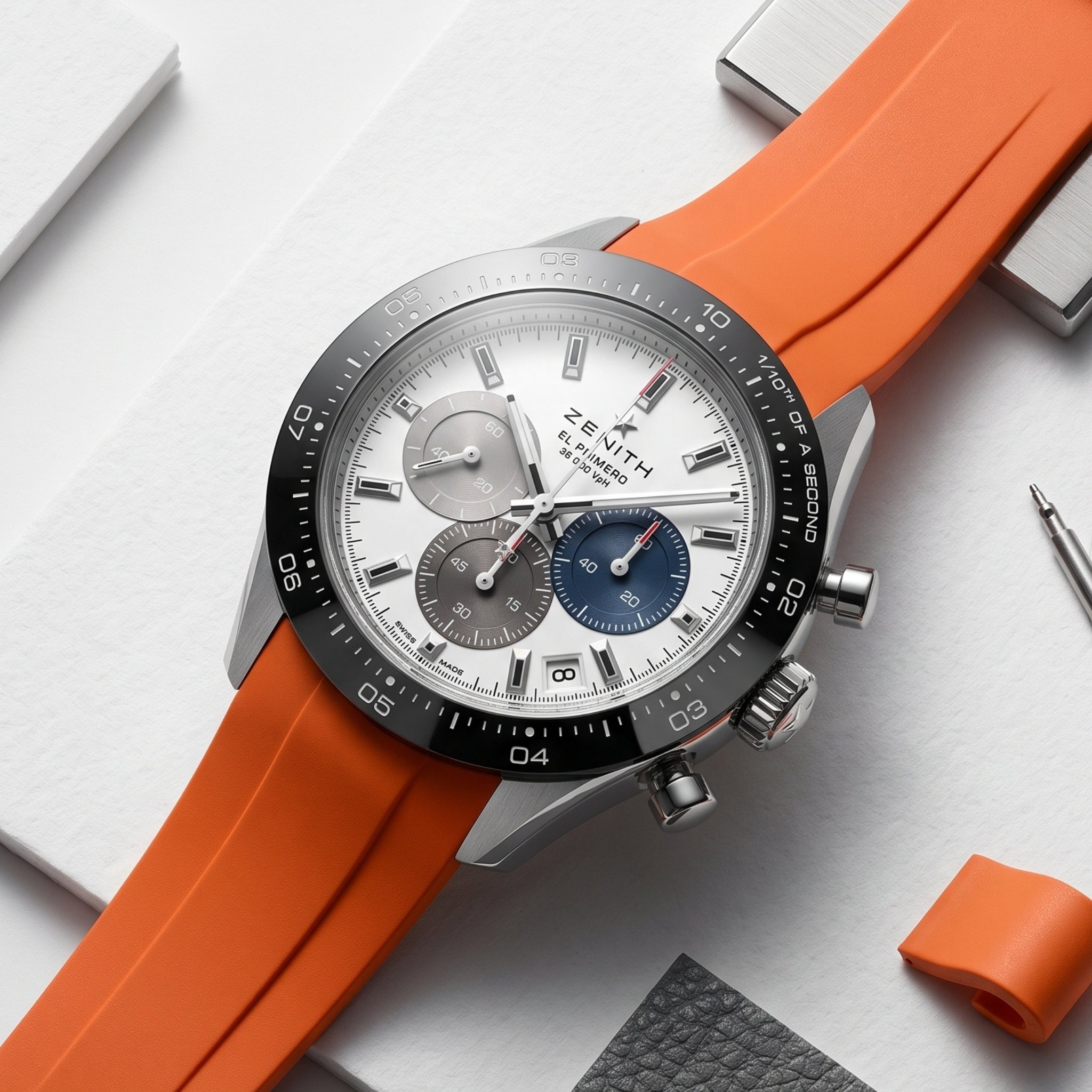 Kautschukarmband für alle Zenith Chronomaster Modelle – Orange