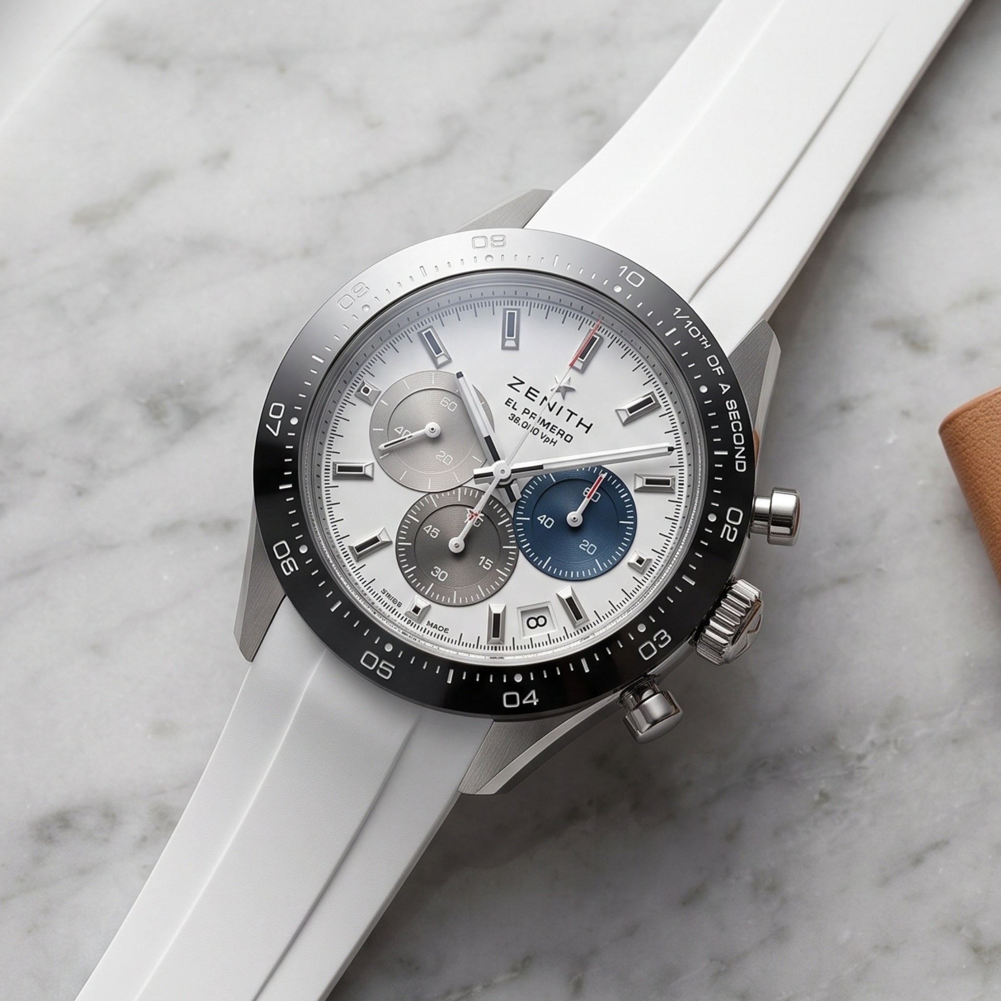Kautschukarmband für alle Zenith Chronomaster Modelle – Weiss